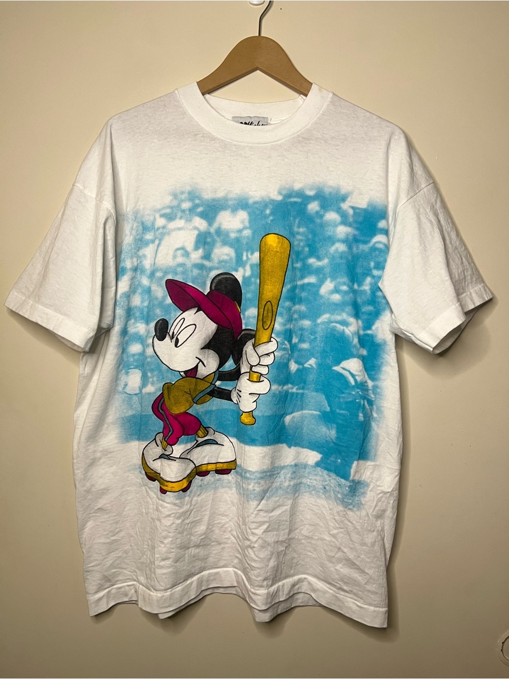 Vintage 90s Disney Mickey Jerry Leigh Baseball T Shirt Size OSFA Fits XL